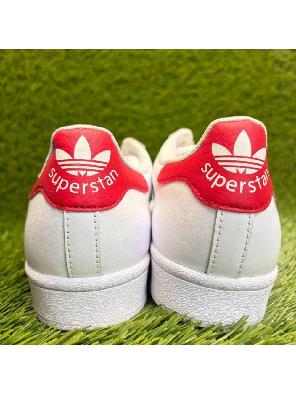 Adidas Stan Smith Low Boys Size 5.5Y White Red Athletic Leather Shoes Sneakers